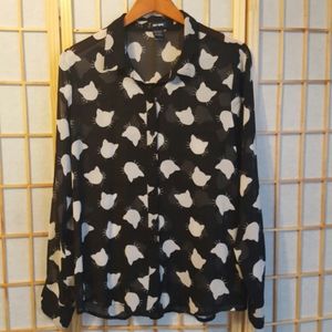 Hot Topic Cat Face Print Shirt